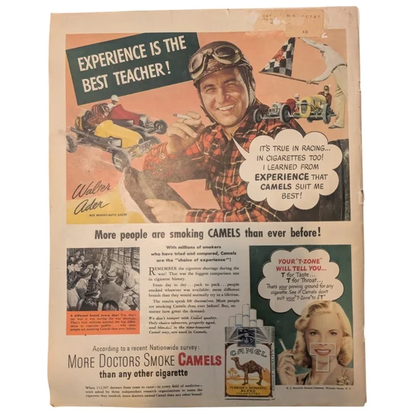 1947 Vintage 7-Up | Camel Cigarettes - Full Page Color Adverts - Picture 2 of 3